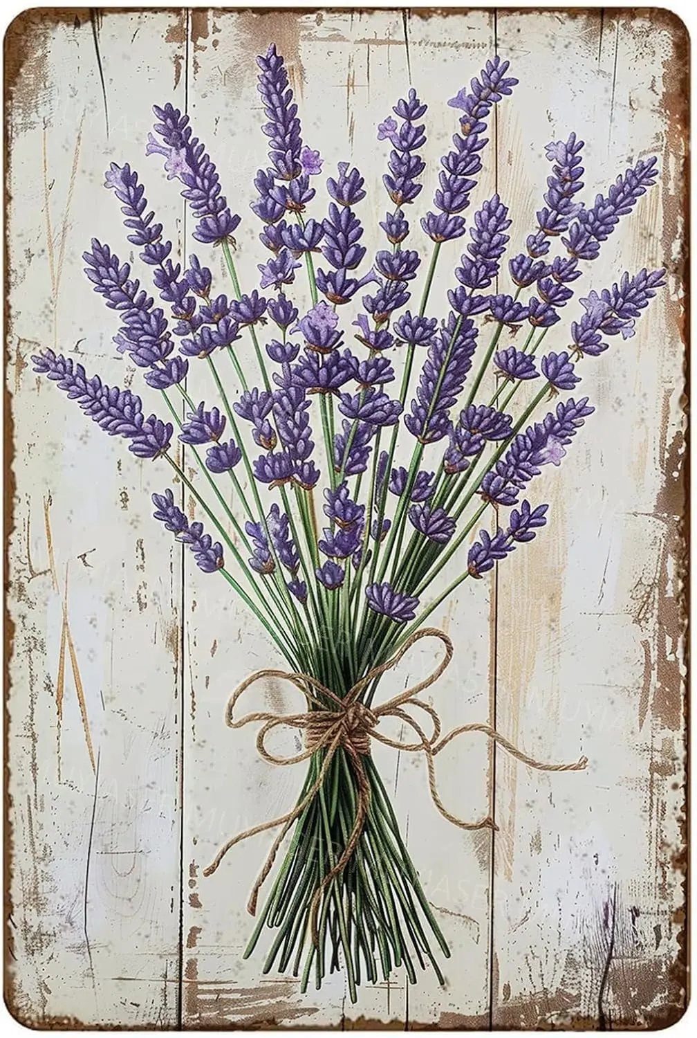 Metal Tin Sign Lavender Flower Sign Vintage Metal Signs Retro Aluminum Tin Sign for Room Garden Door Home Bar Cafe Decor 8x12 In