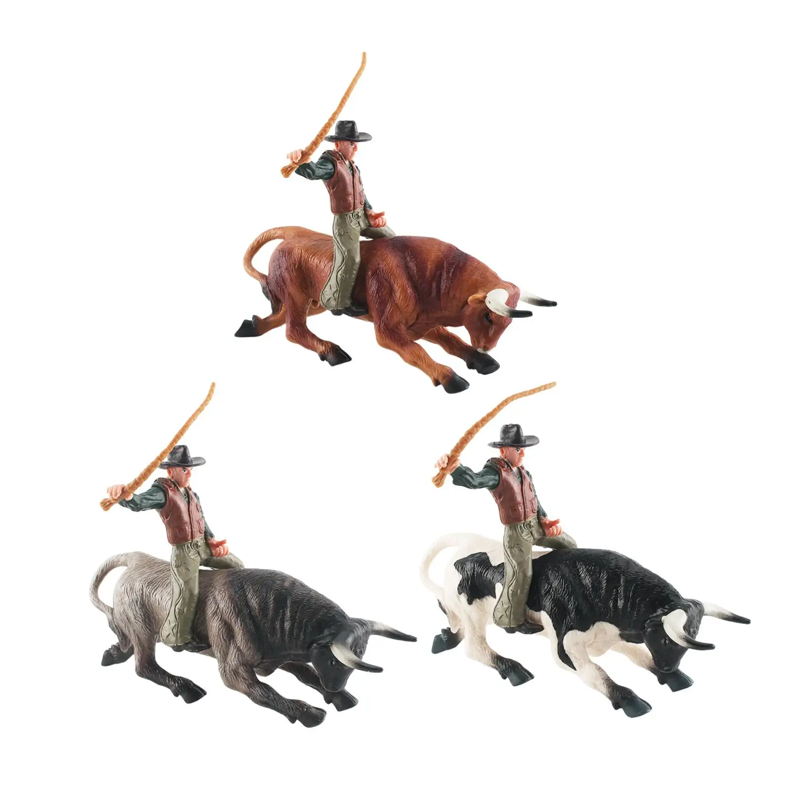 Bullfighting Figures Room Decor Kids Games Playset Birthday Gift Cow Figurine Freestanding