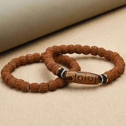 Nature Vajra Bodhi Rudraksha Bracelets For Men Meditation Mala Bead Bracelet Women New Prayer Tibetan Buddhism Bangles Jewelry