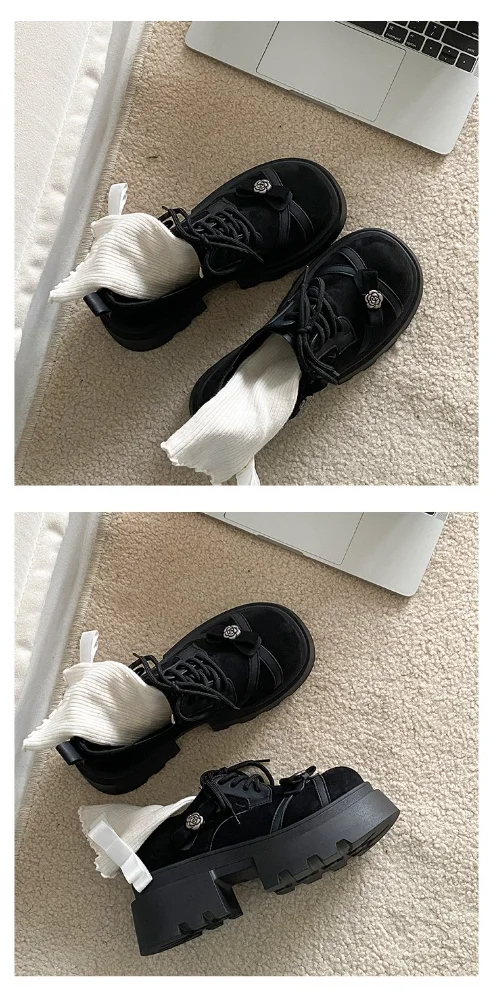 Damen Y2K Trendige Plateau-Schuhe mit Rosenschnalle und Riemen, Chunky-Sohle, Modische Coole Schuhe für Festival, Shopping, Date, Party – Detail 23
