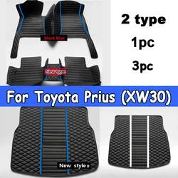 Car Mats For Toyota Prius XW30 2010~2015 Auto Durable Carpet Rugs Leather Mat Anti Dirt Floor Pad Full Set Car Accessories 2011