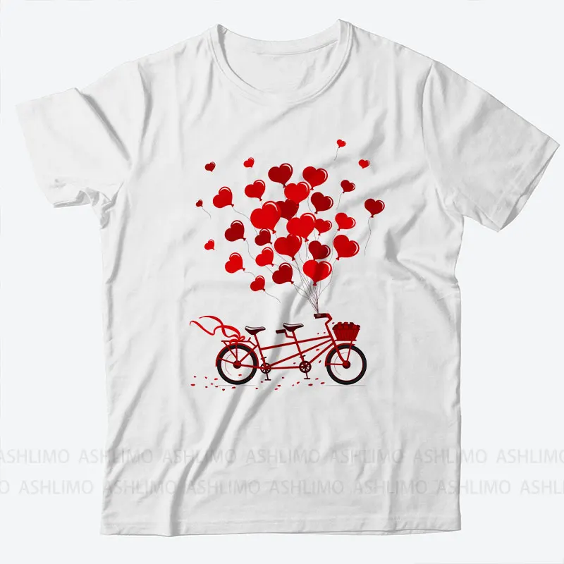 

Summer New T-shirt Men's Women's Styles Breathable Comfortable Balloon Bike Print Pattern Graphic T Shirts