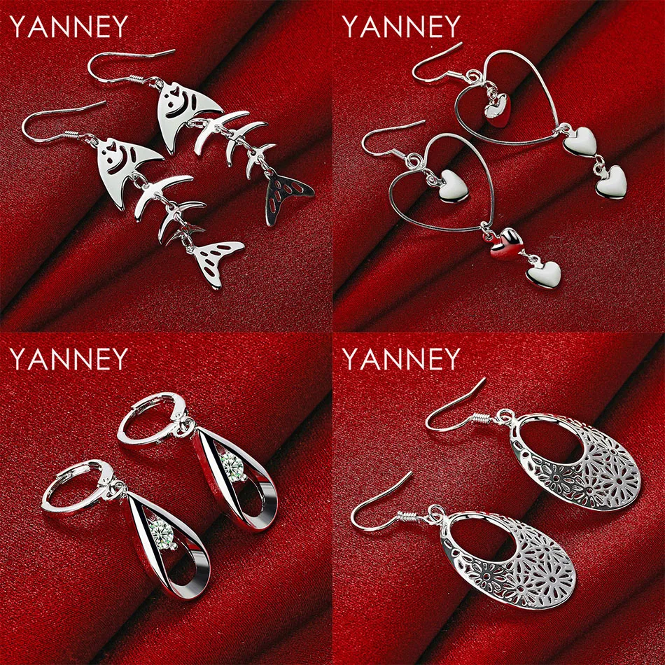 

New 925 Sterling Silver Delicate Heart Shaped Teardrop Zirconia Earrings Women Accessories Wedding Party Gift Jewelry