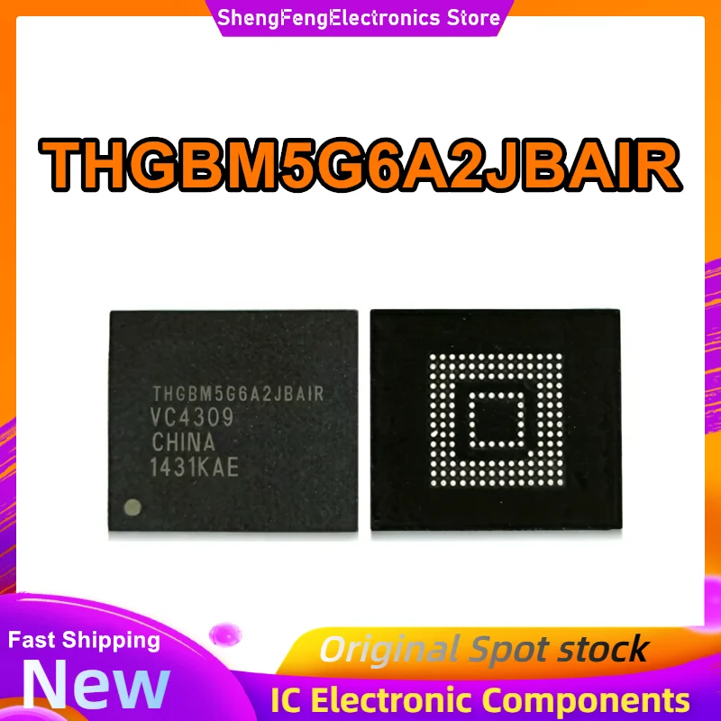THGBM5G6A2JBAIR 8GB FBGA153 emmc Flash Particle Font Library 0-10 IC New Original in Stock