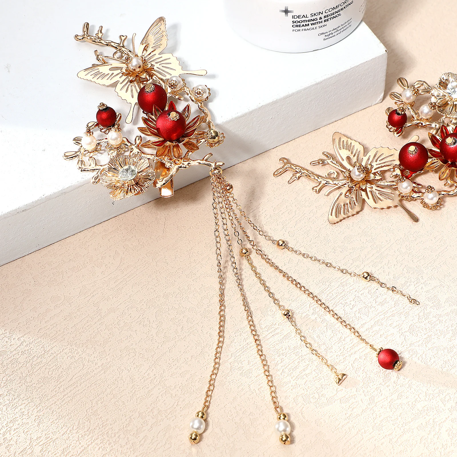 

1 Pair Vintage Clips Wedding Bridal Accessories Pearl Hair Jewelry Styling Pieces For Women Hair Styling Tools