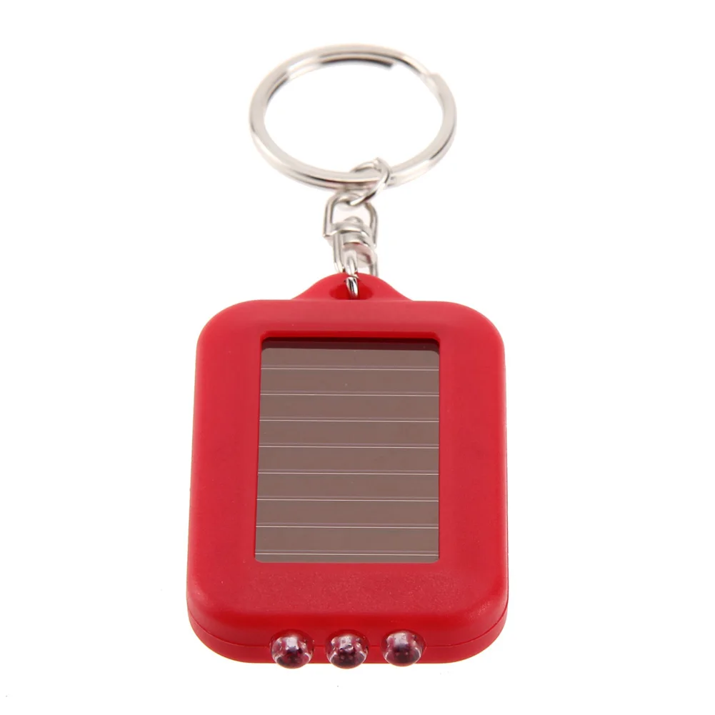 Mini Portable Solar 3 LED Light Keychain Outdoor Camping Tools Torch Solar Powered Flashlight Camping Climbing Tool