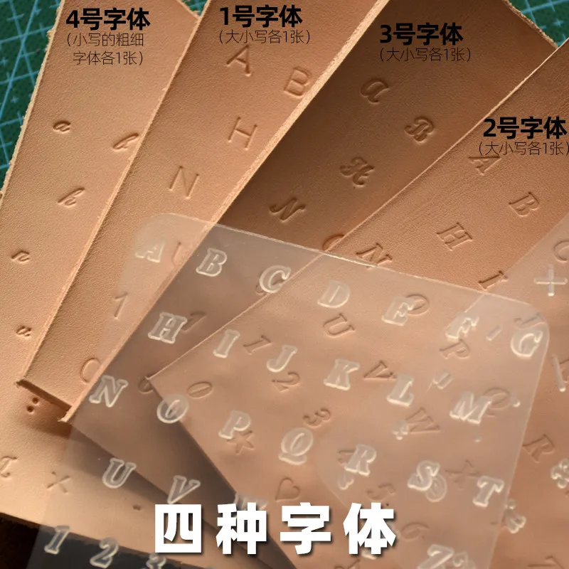 Transparenter Buchstabenstempel, Digitaler Stempel aus pflanzlich gegerbtem Crazy-Horse-Leder, handgefertigtes DIY-Lederwerkzeug zum Musterdruck – Detail 3