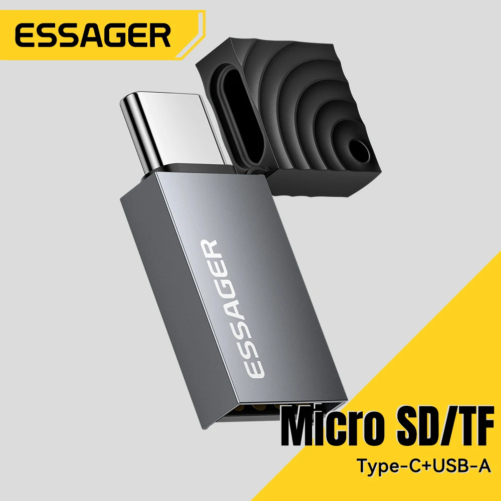 yZ[zEssager 2-in-1 ~j Type C USB2.0 J[h[_[A_v^[ Micro SD TF J[h[_[ iPhone 16 15 Pro Huawei Macbook iPadΉ