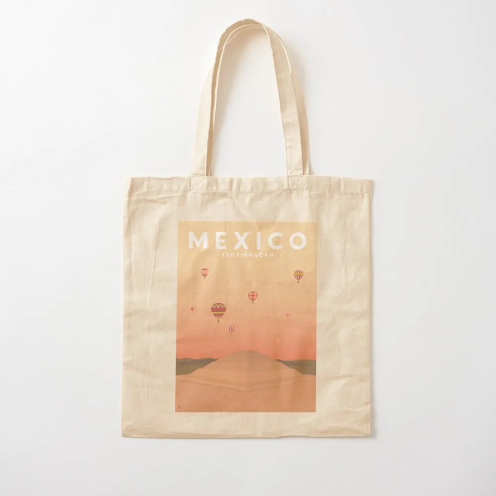 Teotihuacan, Mexico Travel Poster Tote Bag shopper bags tote bag screen Canvas bag