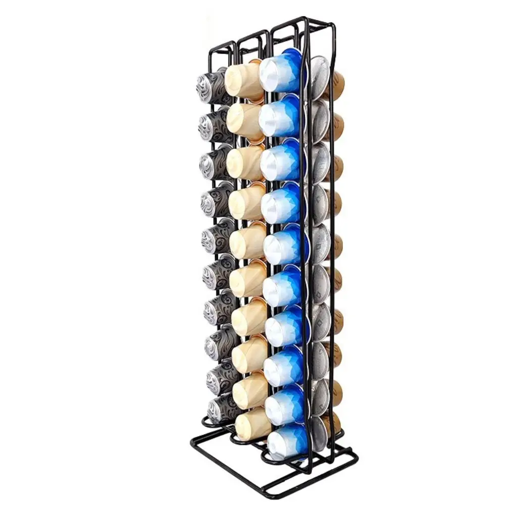 

Metal Coffee Pod Holder 360° Rotatable Large Capacity Capsules Holder Save Space Coffee Capsule Rack for Nespresso