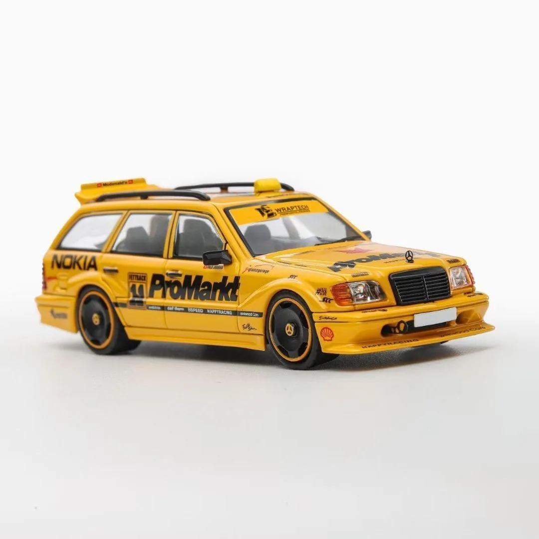 Mortal 1:64 Mercedes-Benz s124 T MODEII EVO2 Crockpot Model Mobil Paduan Taksi Kuning