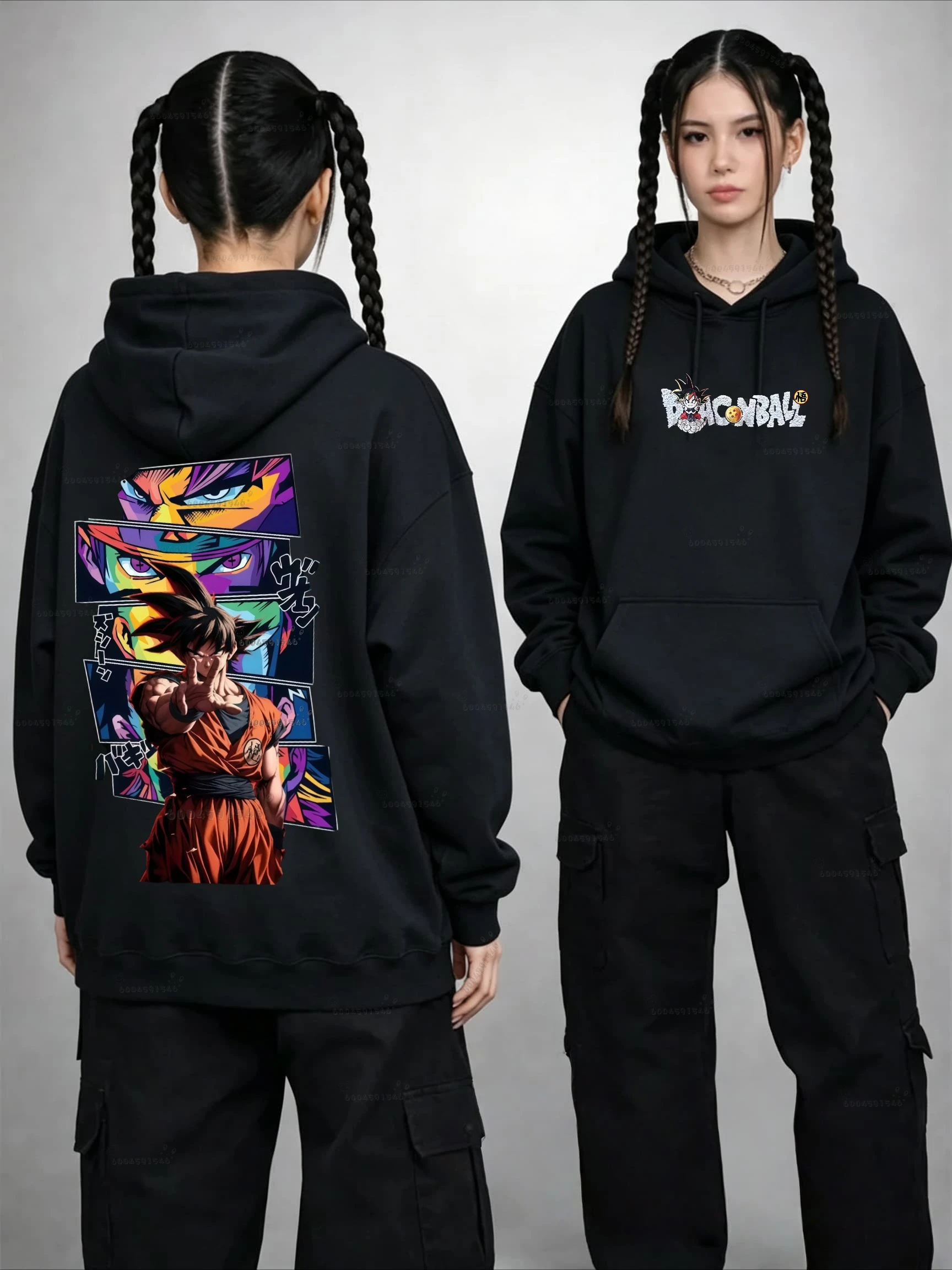 Dragon Ball Z Winter-Spring Men's Large-Sized Casual Hooded Sweatshirt - Children's Breathable Loose Family Hooded Sweater