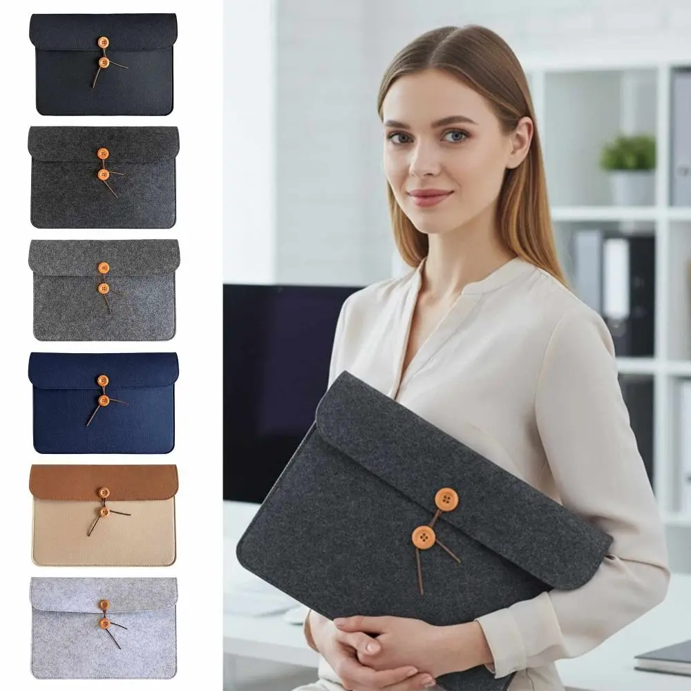 Multi-functional A4 File Bag Rope Button-type Wear-resistant Rope Button-type Briefcase Flet Archive Bag Meeting Materials
