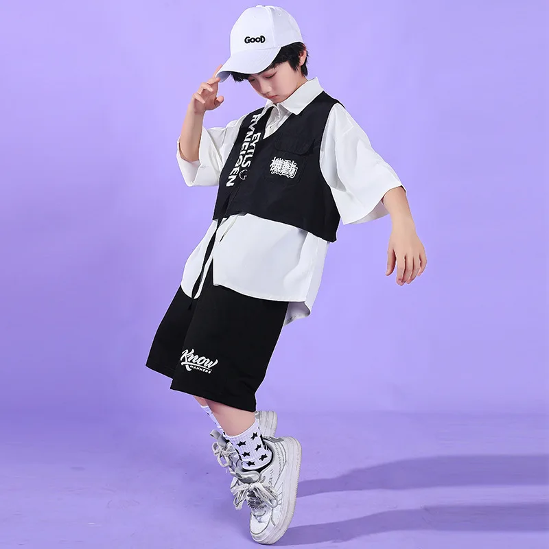 Children's hip-hop performance trendy costumes for girls, hip-hop explosive street performance costumes for children, walking sh