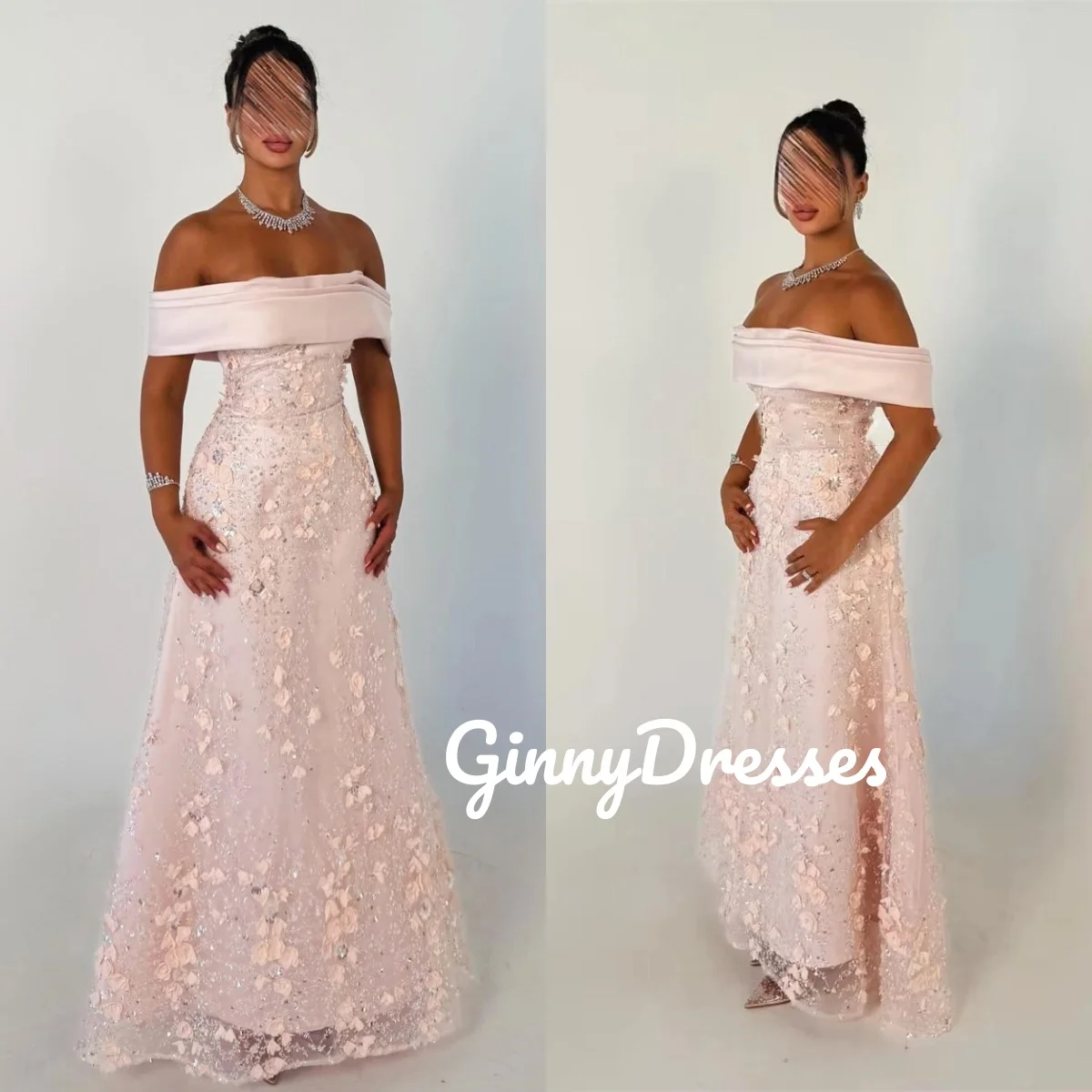 

Роскошные вечерние платья по индивидуальному заказу, платья трапециевидной формы с открытыми плечами и цветами длиной до пола для особых мероприятий, без рукавов на молнии