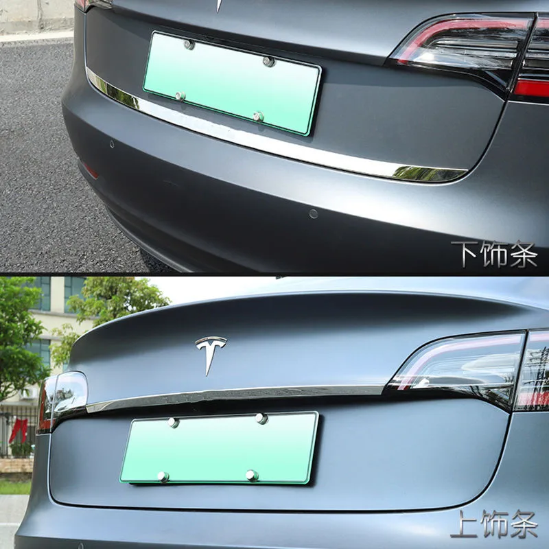 For Tesla Model Y/3  Rear Boot Door Trunk Cover Trim Tailgate Garnish Molding Strip Car Accessories