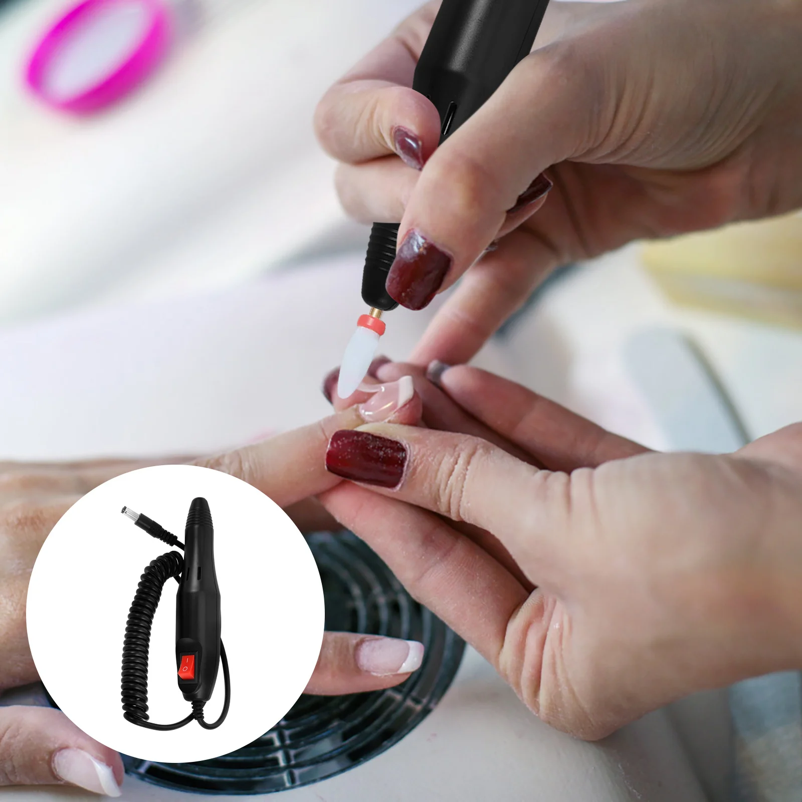 مقبض بديل لمبرد الأظافر الكهربائي، قبضة تلميع معدنية لإزالة الأظافر الفعالة وإزالة الجلد الميت
