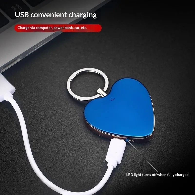 Charging USB lighter with keychain, simple, creative, personalized, caring, collectible, charging cigarette lighter