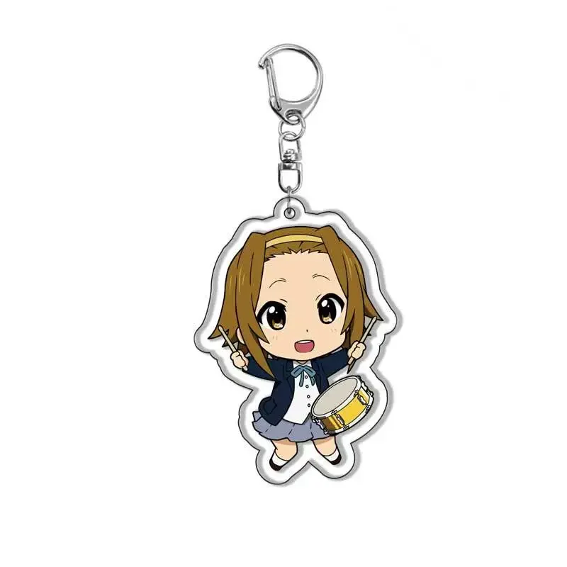 Anime K-ON! Keychain Cartoon Figure Hirasawa Pendant Car key Chain Cosplay Key Ring Men Women Baby Bag Charm Jewelry Fans Gifts