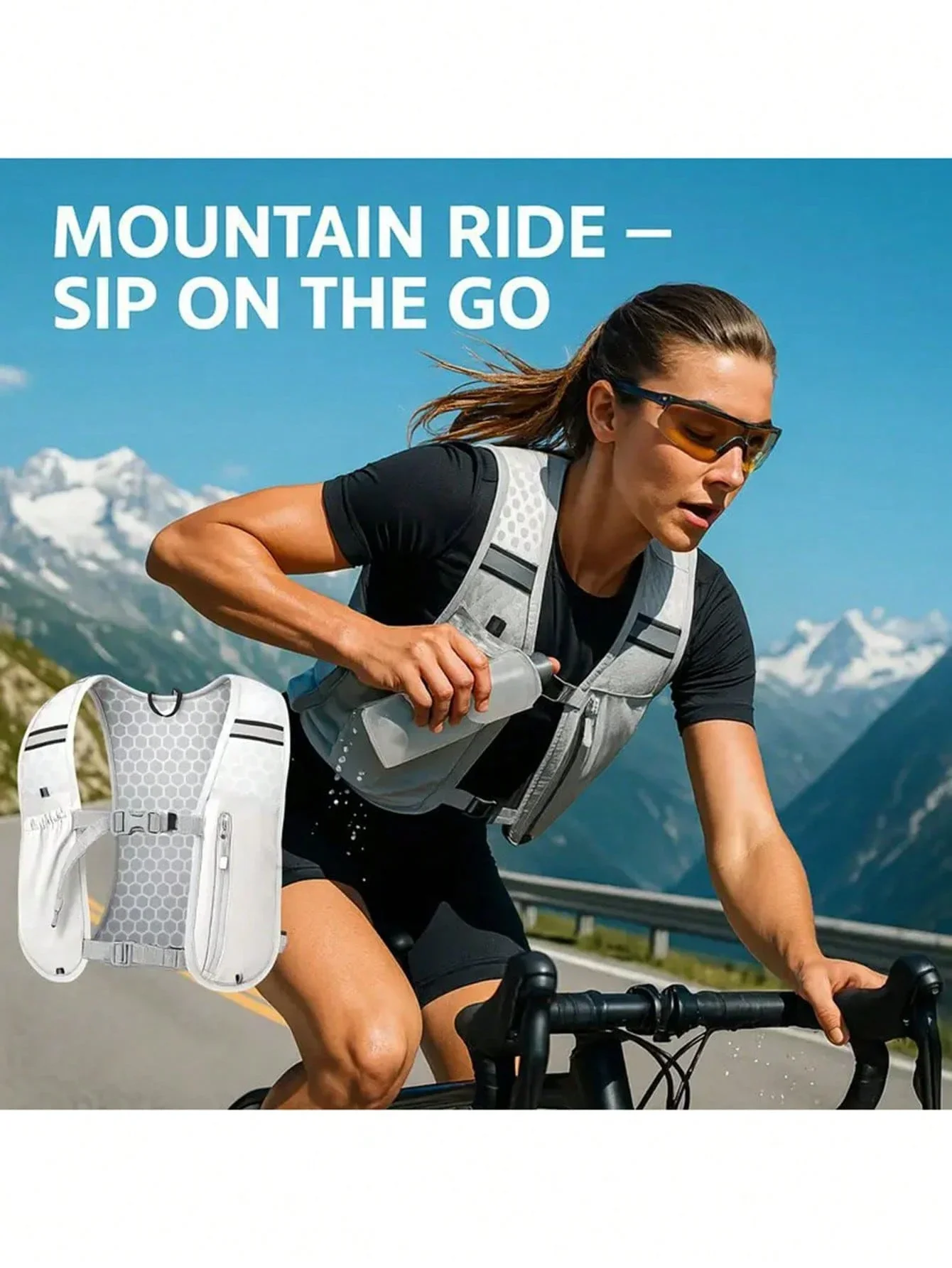Running Water Bottle Storage Vest Lightweight Running Vest Reflective Hydration Water Chest Pack With Phone Holder Cycling Vest