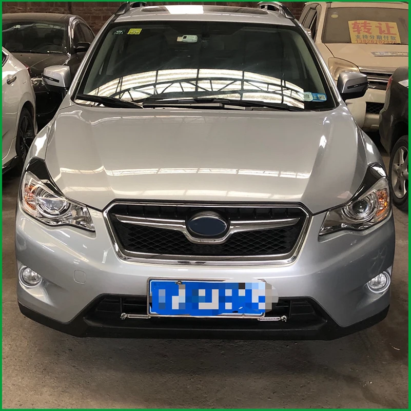 

Car styling ABS Headlight Eyebrow Decorative Cover Sticker Trim For Subaru XV 2012-2016 Exterior Decals Strips Parts
