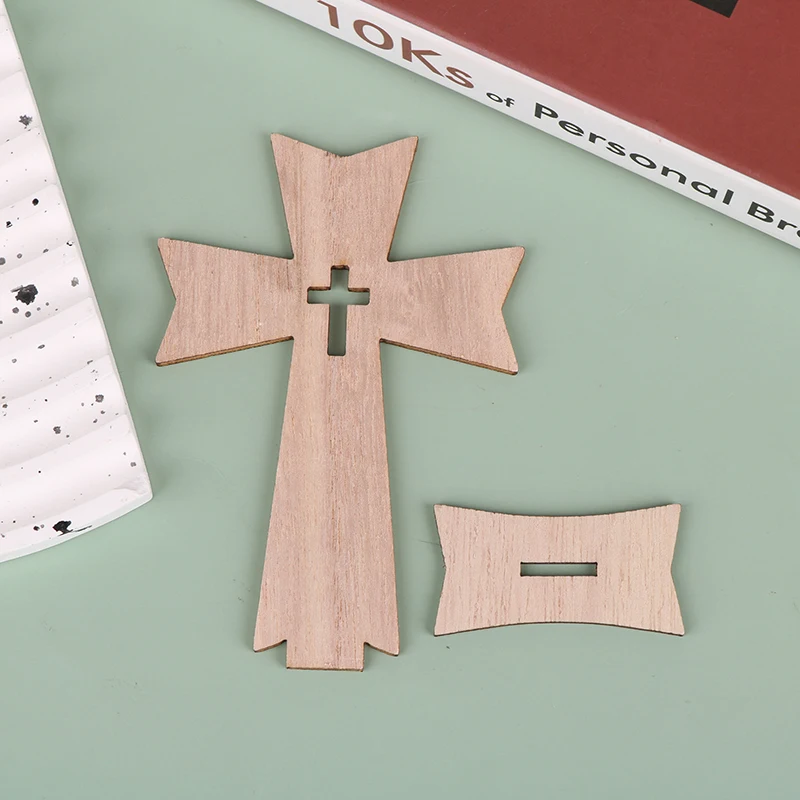 10/Sets Pack Wooden Crosses For Crafts Unfinished Wood Crosses For Centerpieces Decor