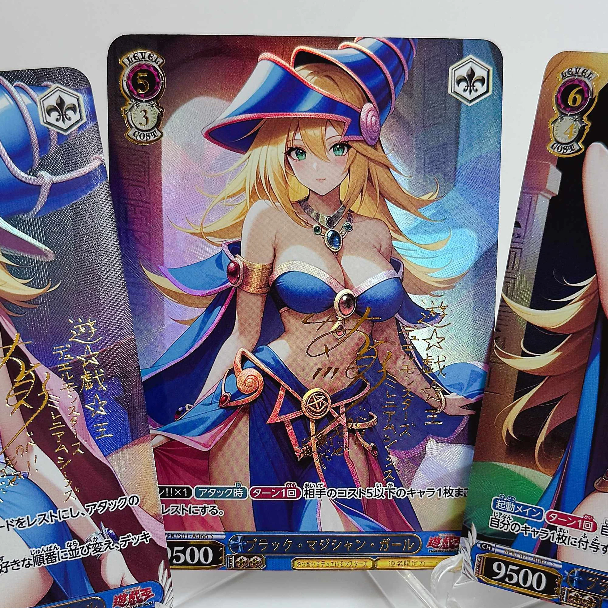 3 ชิ้น/เซ็ต DIY Self Made Yu-Gi-Oh! Black Magician Girl คอลเลกชันการ์ด Hot Stamping การหักเหสีแฟลชอะนิเมะการ์ดของขวัญของเล่น