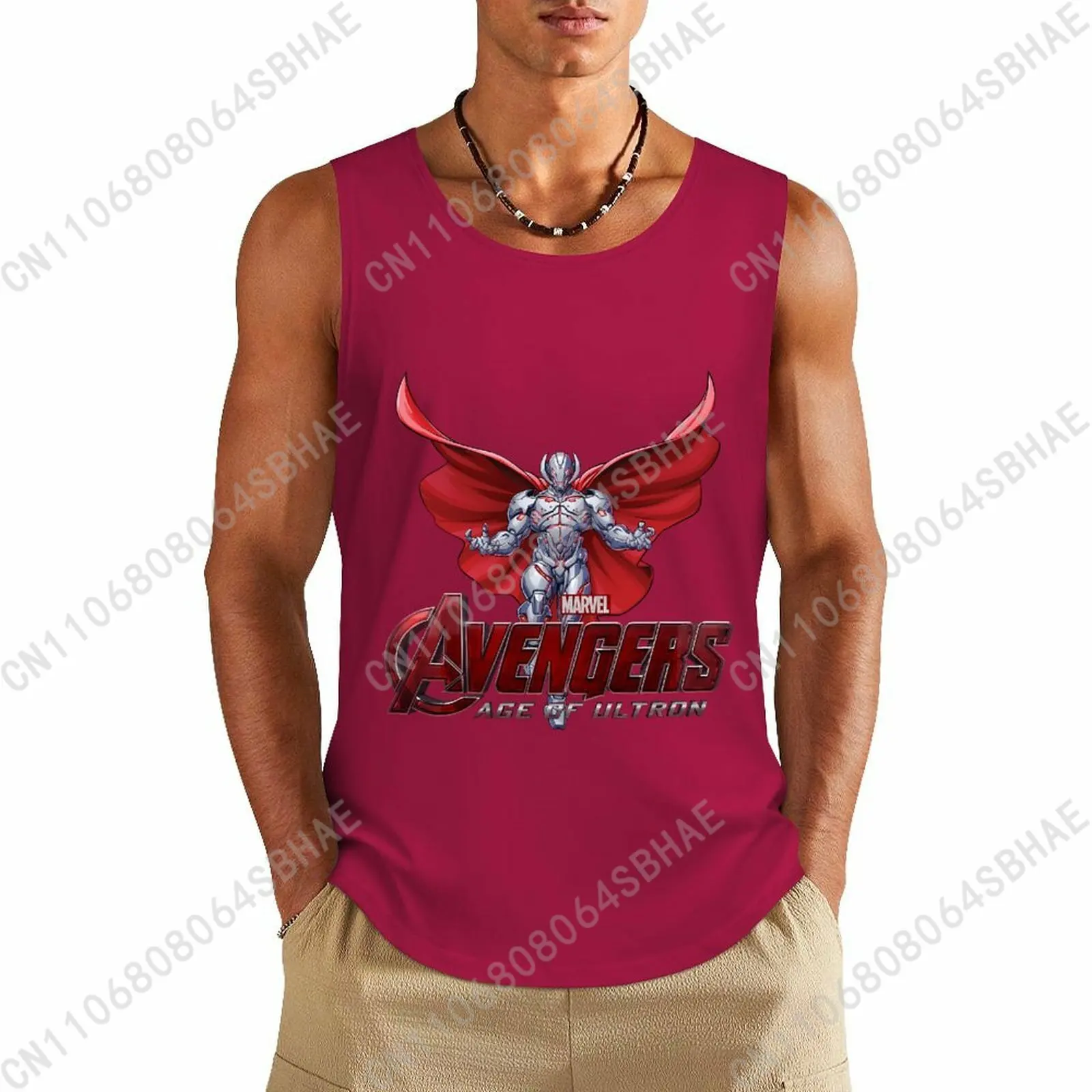 

Marvel Ultron Custom Pattern Mens Cotton Tank Top Cotton Sleeveless Shirt Men Undershirt Personalized Gifts Cosplay
