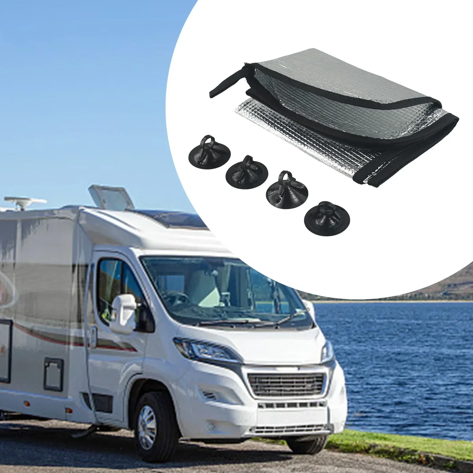 RV Door Shade Cover RV Vent Covers Camping Long-lasting Performance Privacy Protection Wear-resistant Aluminum Film