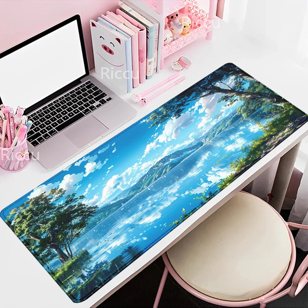 Rural cottage mouse pad Anime Natural Scenery mousepad Large teclado Mousepad Keyboard Gaming Table Mat Laptop 900x400 Mouse Mat