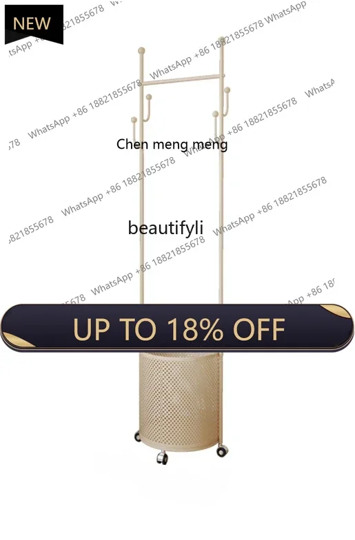 

P178 Clothes Rack Floor Bedroom Overnight Clothes Storage Indoor Clothes Hanger Mobile Non-Space Corner Bedside Coat Rack