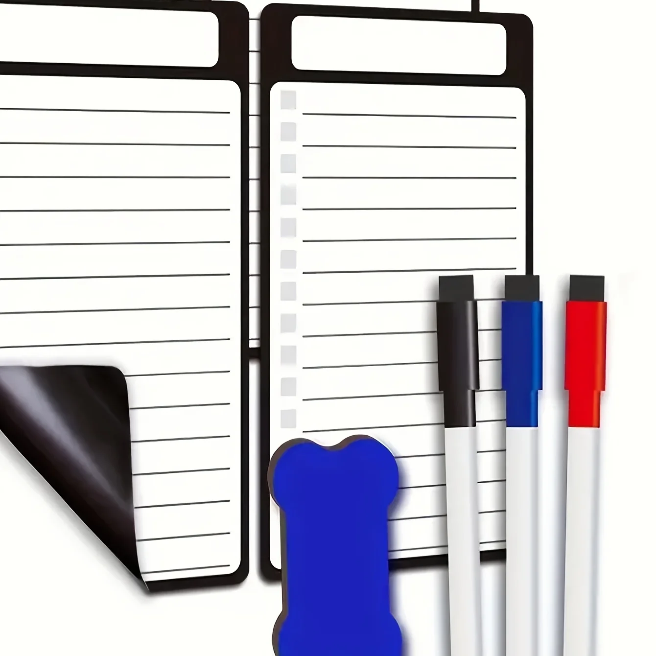 Magnetic Erasable Refrigerator Message Boards, 5pcs Set, Reusable Writing with Marker,Kitchen Shopping List Planner for Home Use