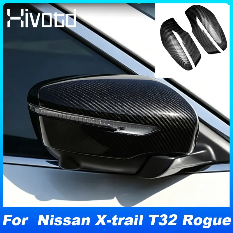 

Hivotd Auto Rearview Mirror Covers Cap For Nissan X‑trail T32 Rogue 2014‑2020 Car Side Wing Part Exterior Protective Accessories