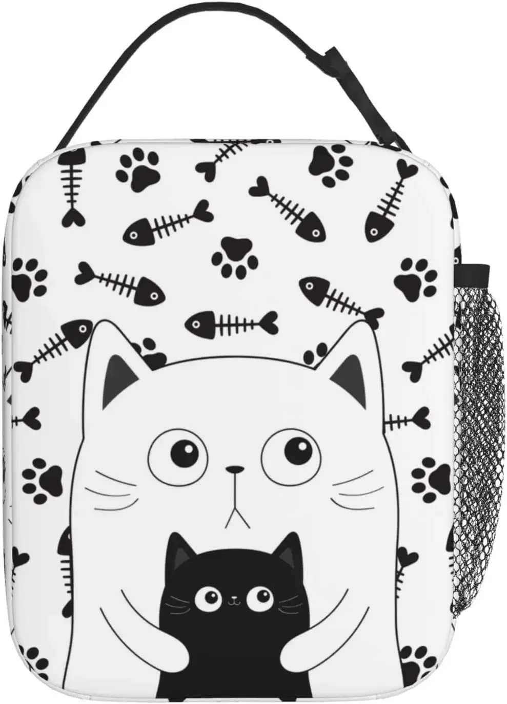 Cute Cat Lunch Bag for Women Men Kids Leakproof Cooler Tote Bags Reusable Insulated Lunch Box for Office School Picnic Travel