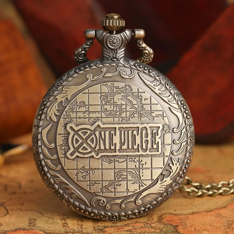 Anime One Piece Skeleton Cartoon Character Pocket Watch Retro Chain Pendant Retro Peripheral Accessories Quartz Watch Cosplay