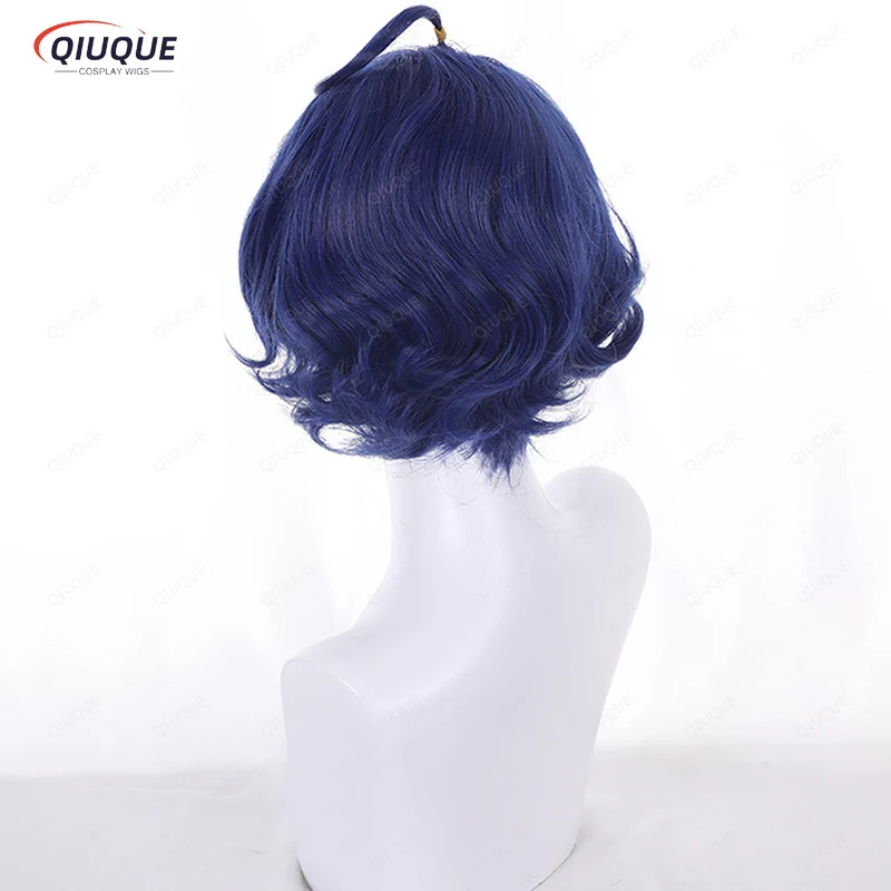 Wonder Egg Priority Ohto Ai Cosplay Wig Blue Short Heat Resistant Synthetic Hair Wigs + Wig Cap