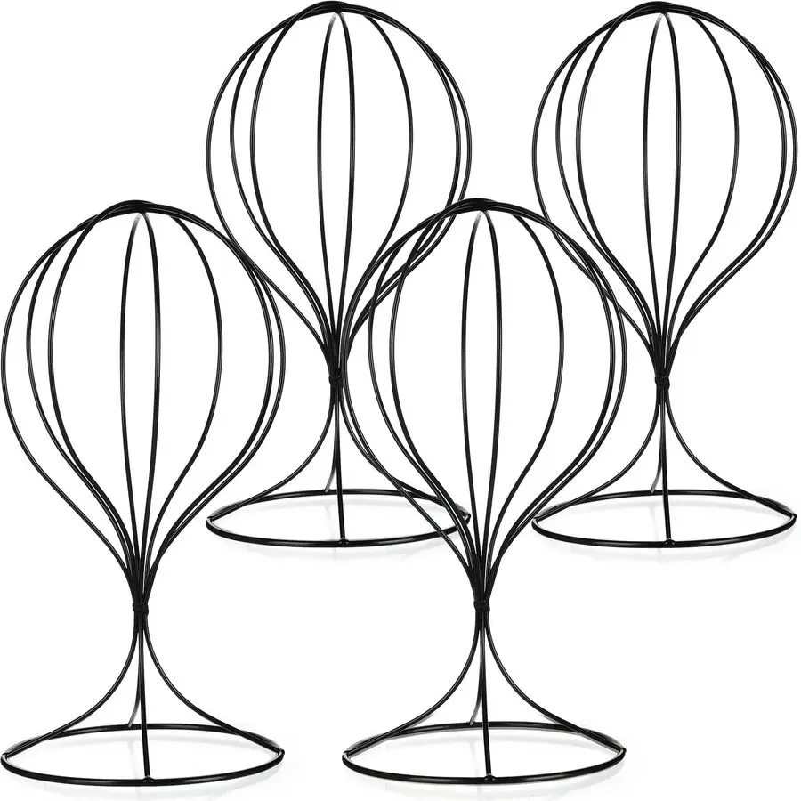 

4 шт. металлическая подставка для парика, держатель для шляпы, 12-дюймовая подставка для дисплея, стабильный прочный держатель для головы парика, прочный держатель для шляпы, подставка для хранения Freestandi