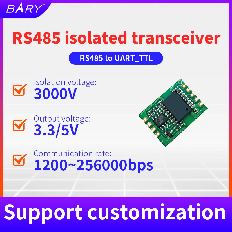 CDBARY TTL Serial RS485 Isolated RS485 Communication Module Turns UART_TTL | RS232 High-Speed Transceiver