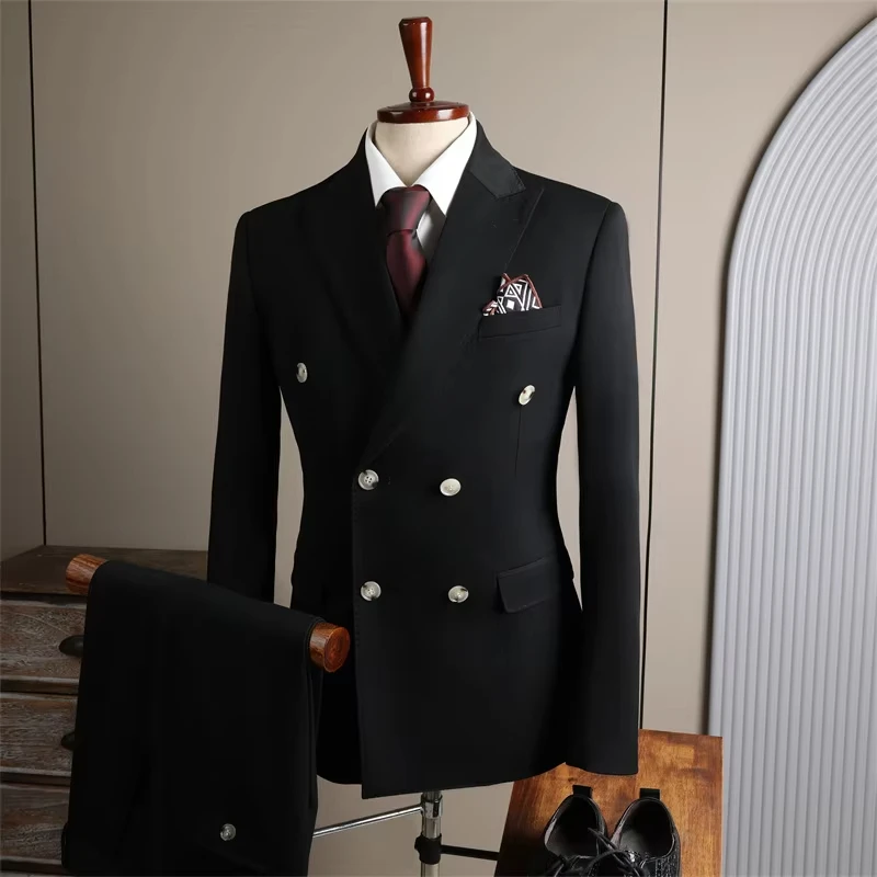 بدلات رجال الأعمال الكلاسيكية مأدبة الزفاف وصيف سليم صالح 2 قطعة البدلة مجموعات (السترة + السراويل) الأنشطة الرسمية الذكور ازياء