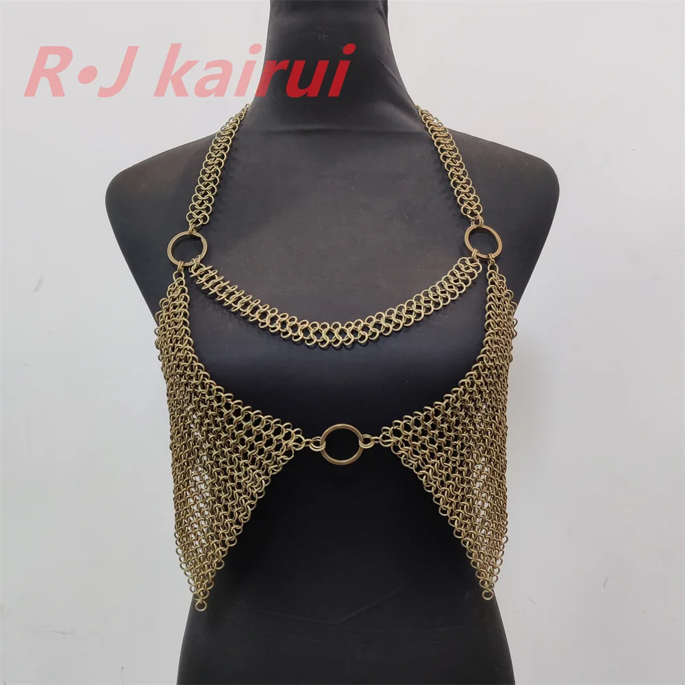 Neue Mode Metall Meerjungfrau Fischschuppen Hals Schulter Ketten Schichten Kettenhemd Drachen Skala Schulter Schmuck 3 Farben – Detail 15