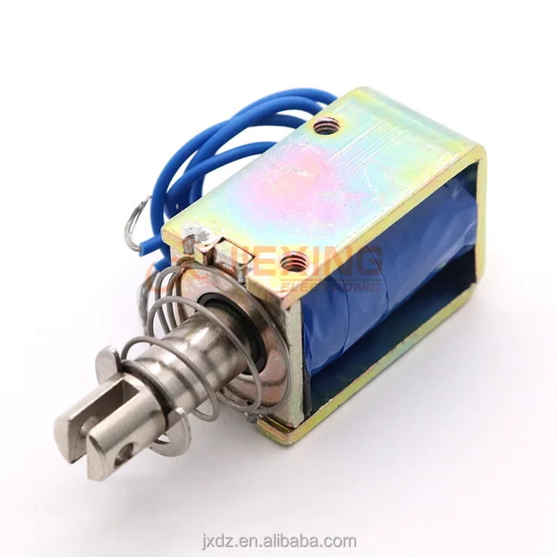 Solenoid Electromagnet JF-1039B DC 6V 12V 24V Stroke 10mm 1A 25N Suction 170g Through Frame Push Type