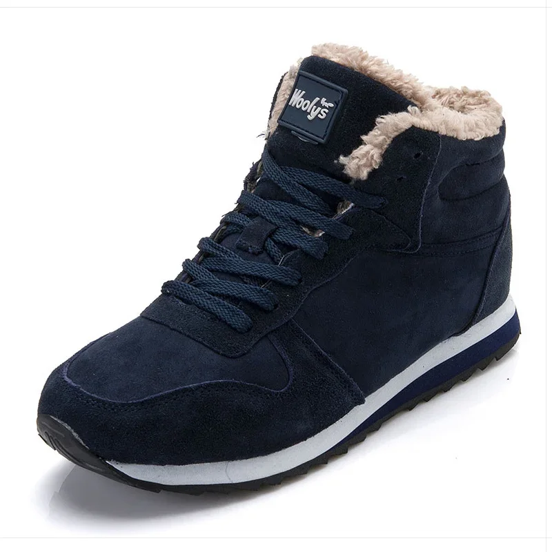 Men boots Men\'s Winter Shoes Fashion Snow Boots Shoes Plus Size Winter Sneakers Ankle Men Shoes Winter Boots Black Blue Footwear