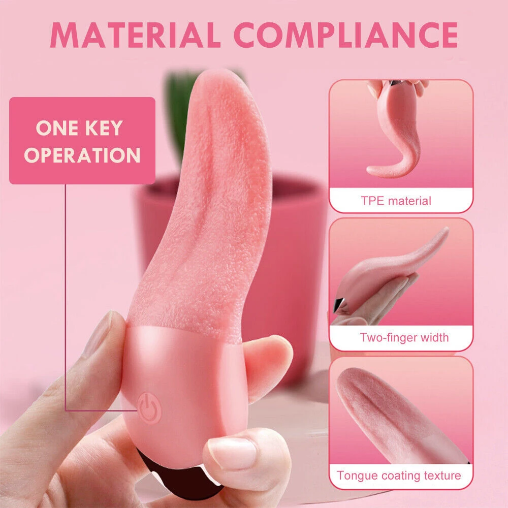 10 Speeds Tongue Licking Vibrator for Women Oral Nipple Clitoris Stimulator Silicone Vibrators Sex Toys Goods for Female Adults