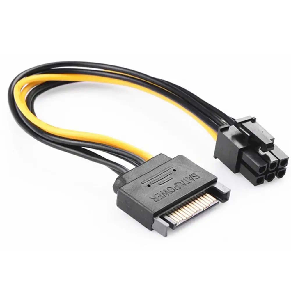 Cable 15 Pin SATA To 6 Pin PCI Express SATA Adapter Cable Video Power Cable Graphics Card Power Cord SATA Power Cable