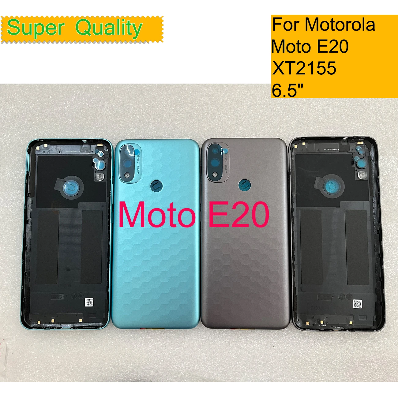 

10Pcs/Lot For Motorola Moto E20 Housing Battery Cover For Moto E20 Back Cover Real Case Door Chassis Shell Replacement