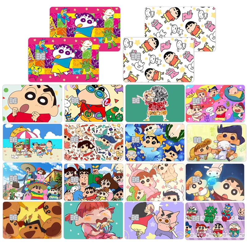 

Anime Cartoon Shin-chan Cute Credit Card Skin Stickers for VISA Bank Card Bus Metro Campus Access Card Protective Film Sticker