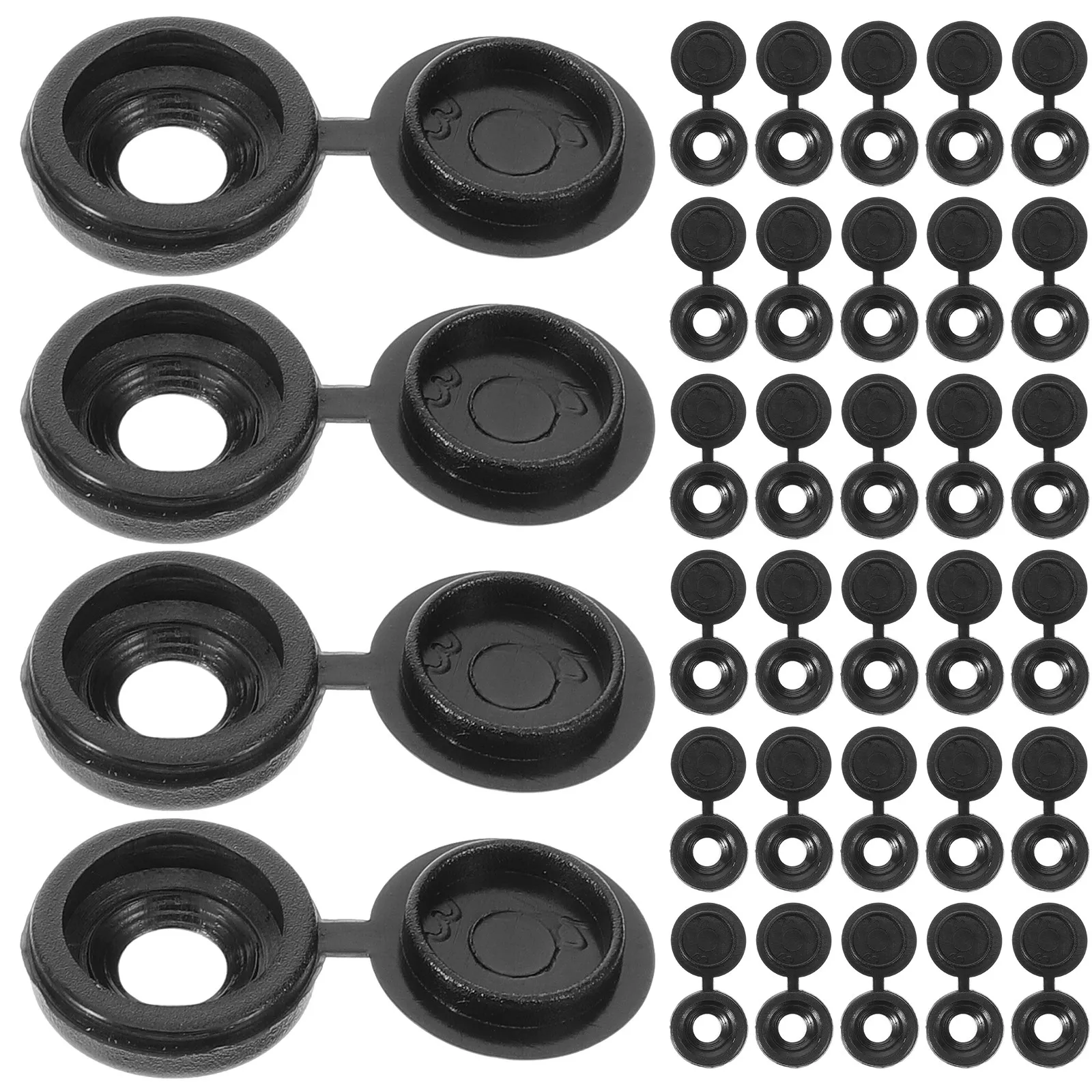

100Pcs Decorative Screw Caps Hinged Plastic Screw Cover for Furniture Cabinet Hole Covers Outlet Cover Screws Furniture Supply