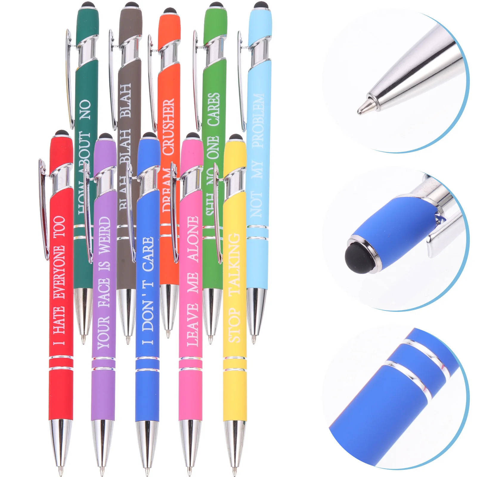 

10Pcs Motivational Pens Set Stylish Ballpoint Pens Ergonomic Design Writing Tools for Work Study Portable Adult Accessories