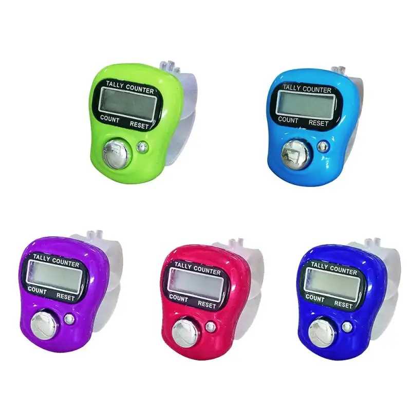 Digit Number Counters Plastic Shell Hand Finger Display Manual Counting Tally Clicker Color Shell Timer Soccer Golf Counter