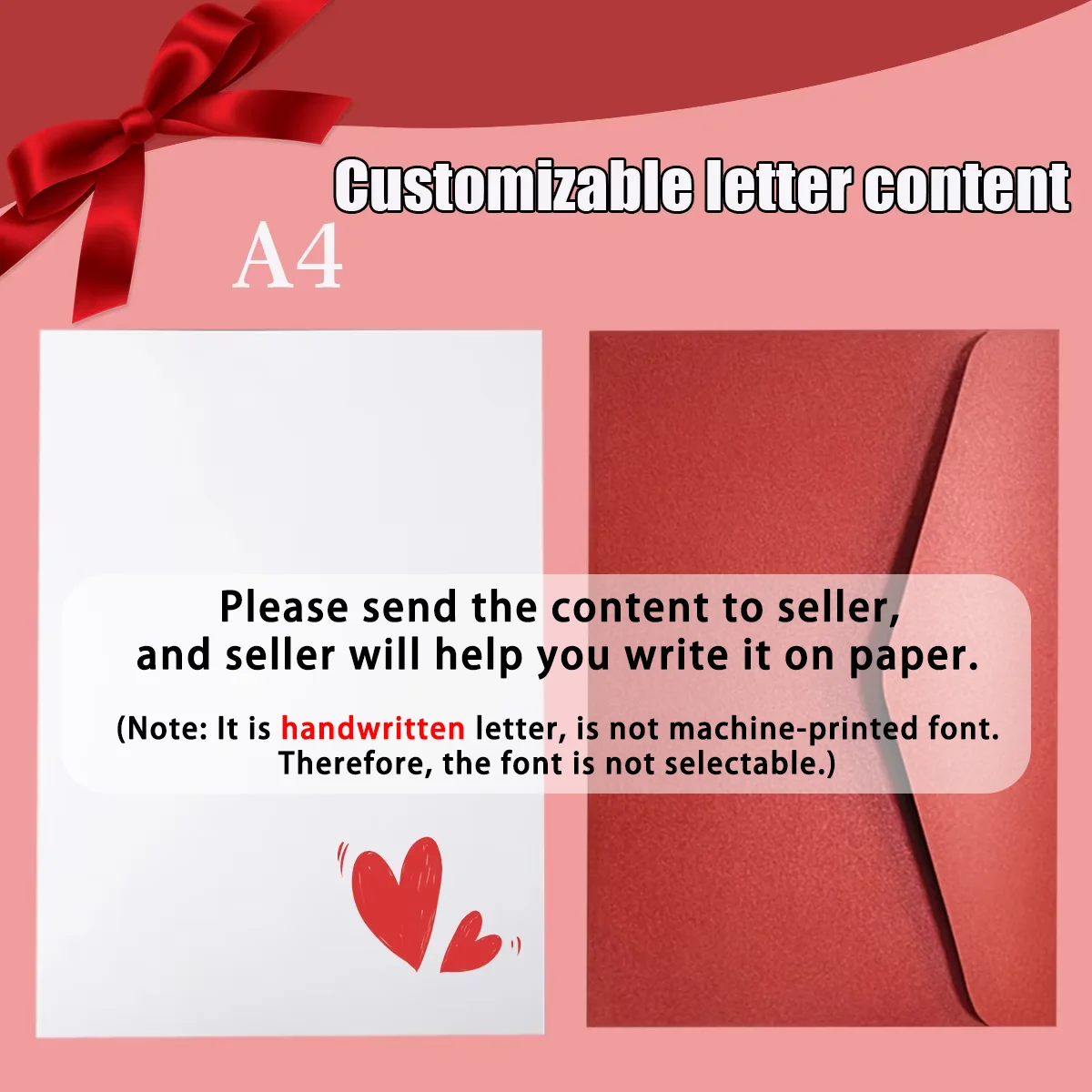 Dropshipping handwritten letters, DIY Customized envelope letter, Valentine's Day letter customization, friend blessing gift..